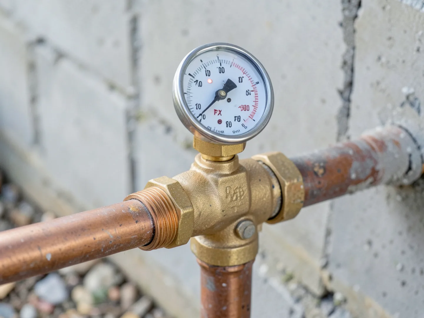 Pressure gauge testing on residential water supply riser