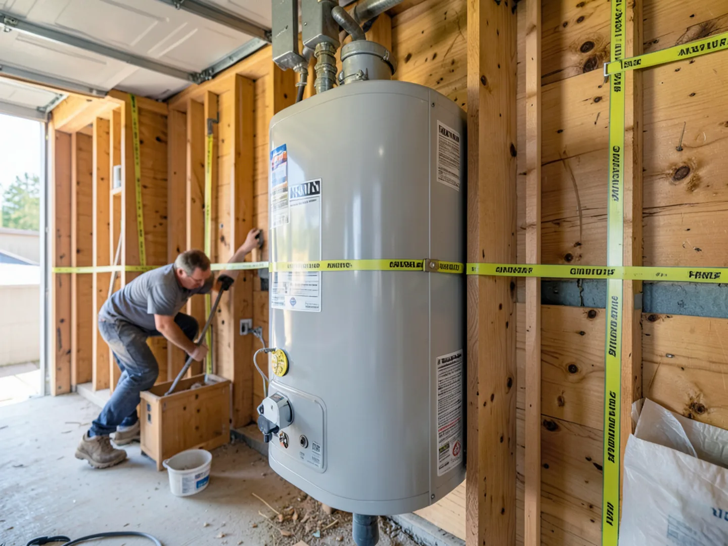 Code-compliant seismic strapping on gas water heater