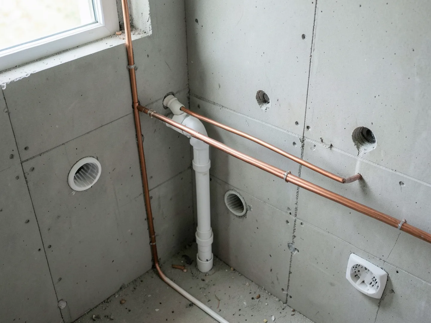 Rough In Pipes Double Vanity - Bathroom Plumbing