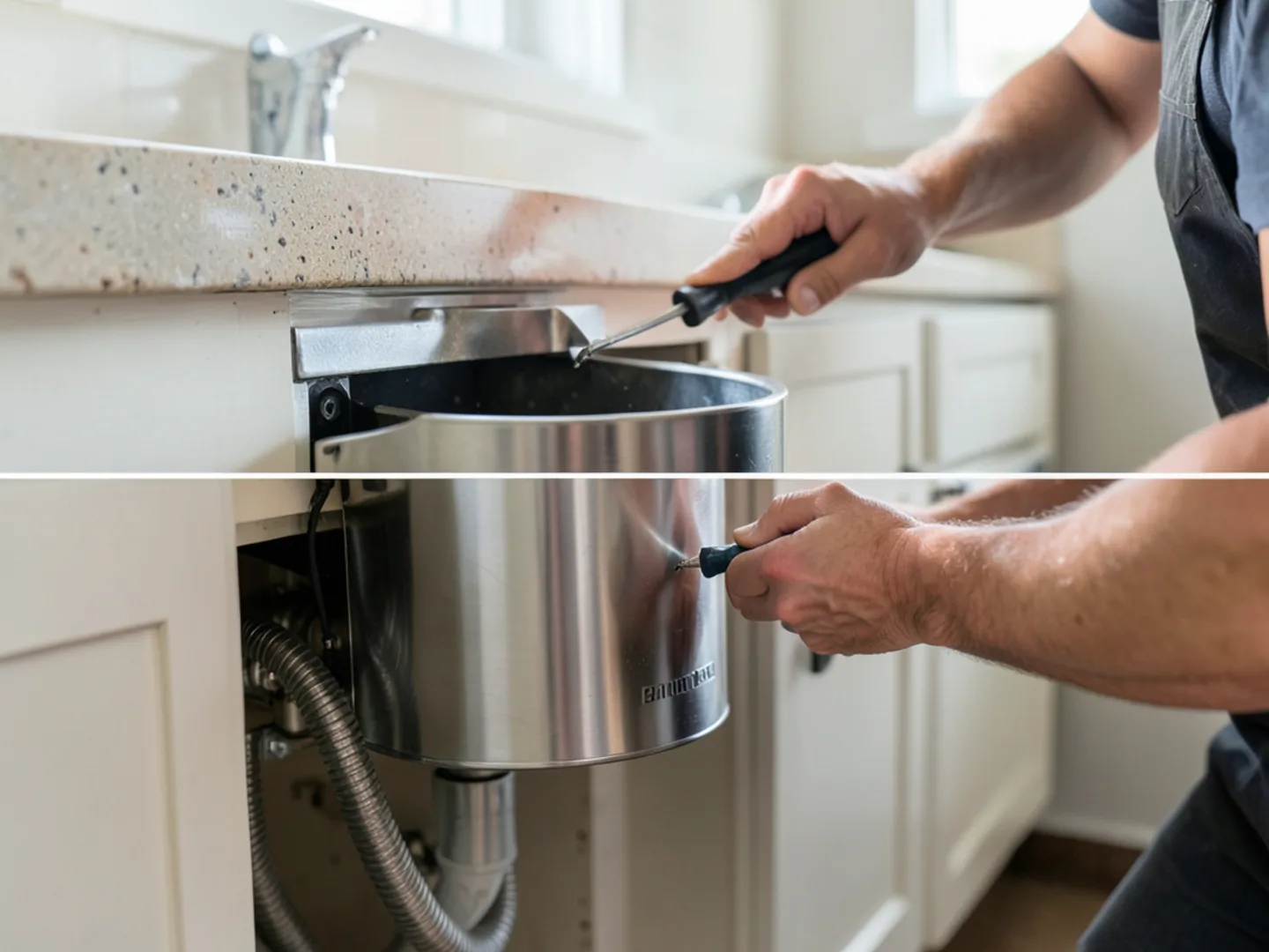 Mounting New Three Quarter Horsepower Disposal - Garbage Disposal Repair