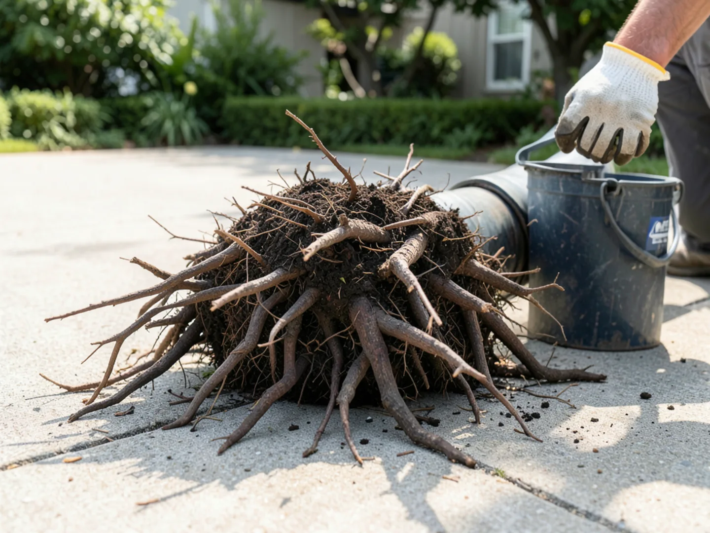 Tree Root Clog Pulled From Sewer - Hydro Jetting
