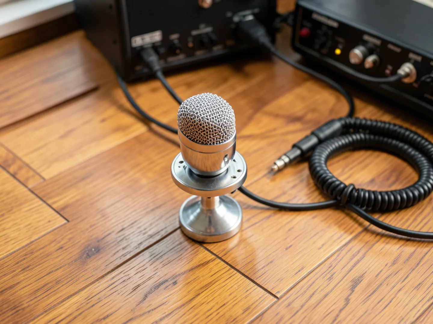 Acoustic Listening Disc On Hardwood Floor - Leak Detection