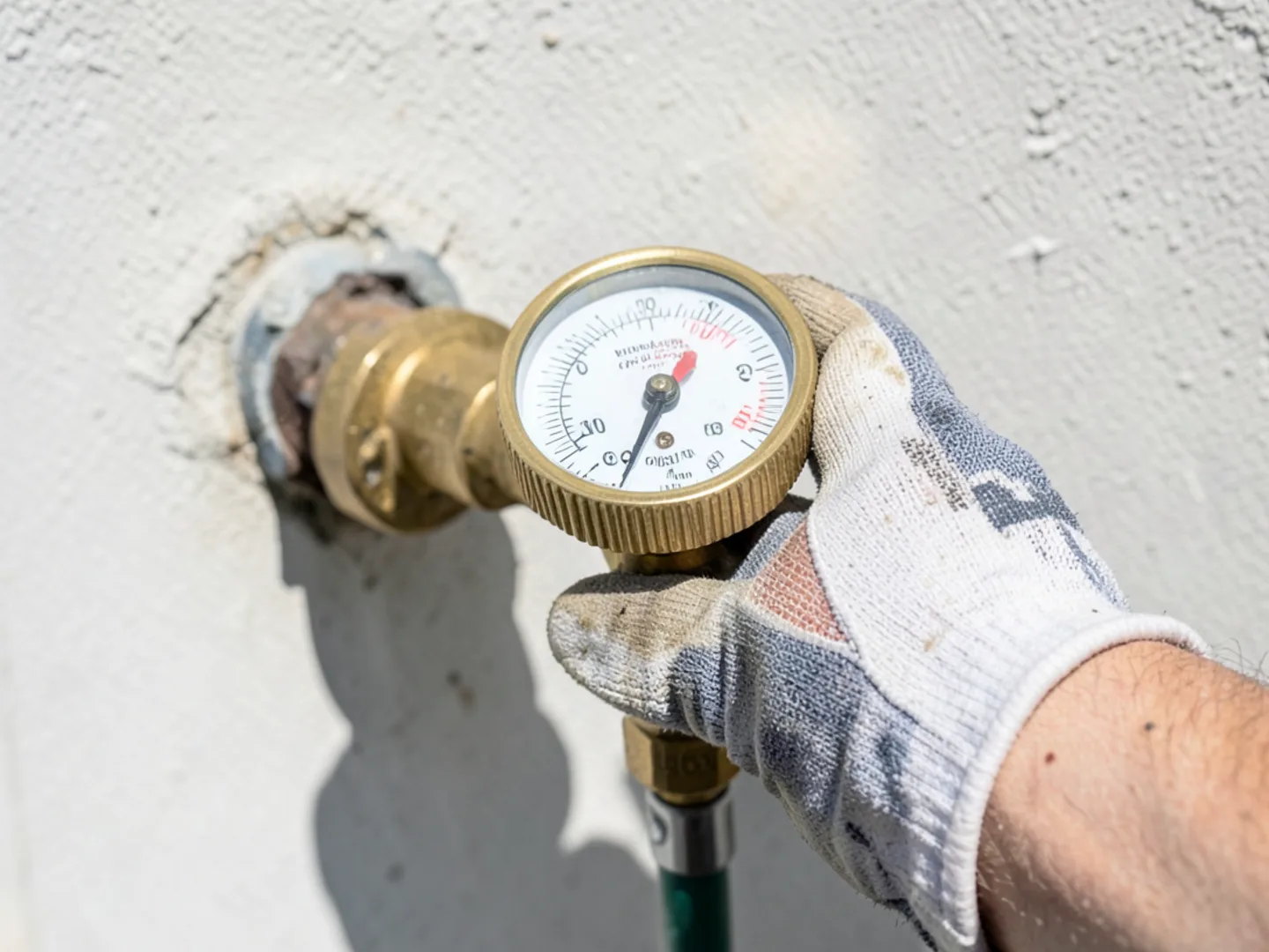 Testing Water Pressure With Analog Gauge - Plumbing Inspection