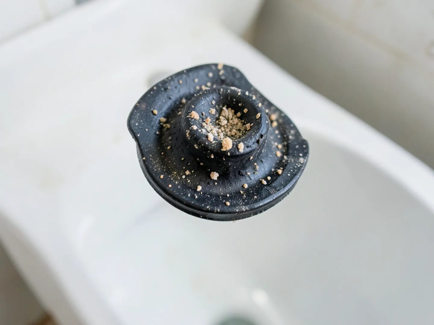 Deteriorated Toilet Tank Rubber Flapper Seal - Toilet Repair