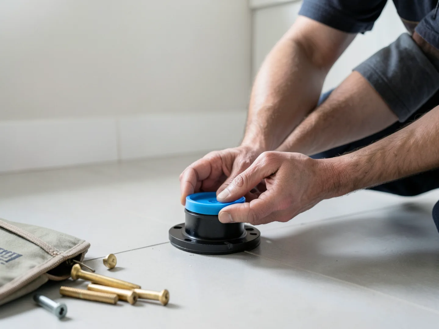 Installing Waxless Seal On Flange - Toilet Repair