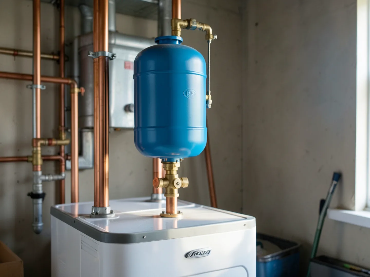 Thermal Expansion Tank On Copper Piping - Water Heater Installation