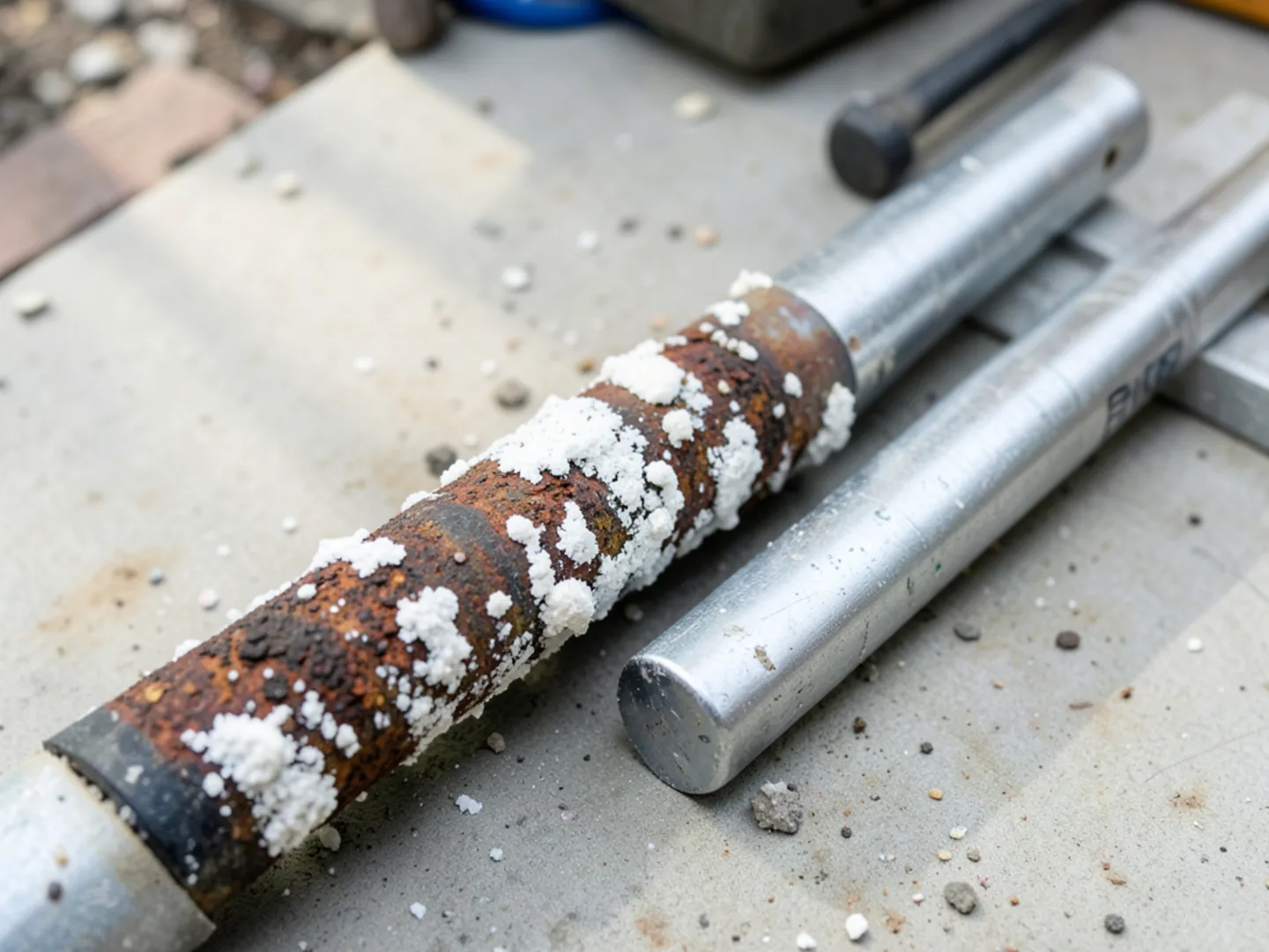 Corroded Water Heater Sacrificial Anode Rod - Water Heater Repair